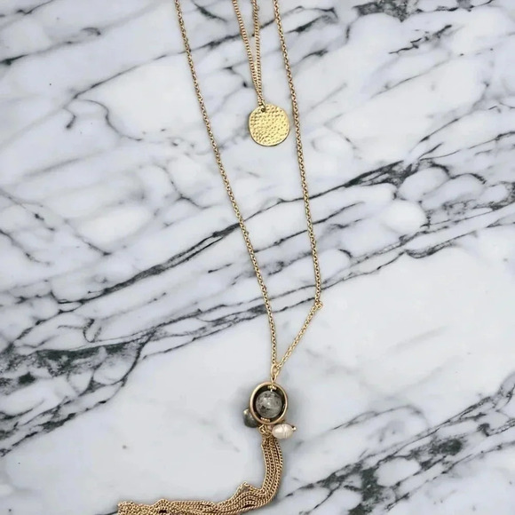 Bohemian Long Layered Tassel Gold Plated Drop Necklace - Picture 1 of 2